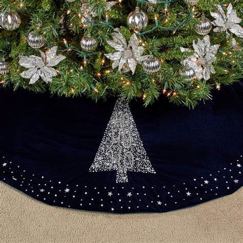 Navy Christmas Tree Skirt .